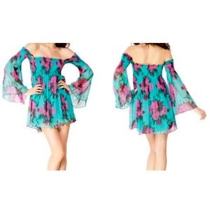 Betsey Johnson Chiffon Floral mini dress/tunic